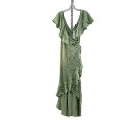 Topshop Green Womens Shimmery Ruffle Long Wrap Ball Gown Dress Size 12 Nwt - Brand: Topshop - Color: Green - Condition: New With Tags Box - Category: Women Women's Clothing Dresses - Material: Viscose - Dress Length: Long - Size: 12 - Size Type: Regular - Department: Women - Style: Ball Gown, Wrap Dress Sku: R88-Cuxxvwn5evjr Ball Gown Dress, Viscose Dress, Size 12 Dress, Ball Gown Dresses, Gown Dress, Clothing Dresses, Women Style, Dress Materials, Ball Gown