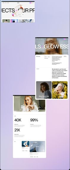 the website is displayed in three different colors