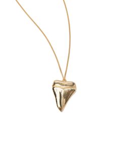 MEGA SHARK'S TOOTH NECKLACE GOLD NECKLACE - Venessa Arizaga Shark Tooth Necklace Gold, Mega Shark, Shark Tooth Pendant, Tooth Pendant, Mama Necklace, Shark Tooth Necklace, Tooth Necklace, Freshwater Pearl Necklace, Shark Teeth