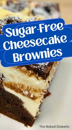 An easy recipe for low carb Diabetic Friendly Cheesecake \Brownies. Sugar Free Frozen Desserts, Splenda Dessert Recipes, Splenda Desserts, Cheesecake Brownie Recipe, Keto Blondies, Sweets For Diabetics, Splenda Recipes, Bbq Desserts