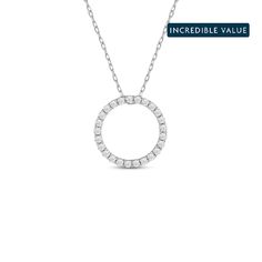 Diamonds that form a circular pattern to represent the eternal nature of love. White Round Halo Necklace, Diamond White Halo Round Pendant Jewelry, Timeless Diamond White Round Cut Jewelry, Diamond White Halo Jewelry With Round Pendant, Diamond White Jewelry With Halo Round Pendant, Diamond White Jewelry With Timeless Round Cut Design, Timeless Diamond White Jewelry With Round Cut, Timeless Round Diamond Necklace With Halo Setting, Silver Diamond Jewelry With Timeless Design