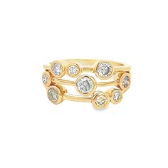 This elegant 0.97 Cts round natural diamond designer ring is a timeless addition to any jewelry collection. Crafted with precision and featuring 9 natural diamonds, this ring exudes luxury and sophistication. Elevate your style with this stunning piece that is sure to make a statement. DIAMOND 0.97 RD TCW 9 PCS. H-I SI1-SI218K YG 6.05 GRAMS SIZE 6.25 RS-1805 Luxury Rose Cut Lab Grown Diamond Rings, Luxury Round Diamond Ring With Rose Cut Diamonds, Luxury Round Rose Cut Diamond Ring, Luxury Diamond Cluster Ring With Bezel Setting, Luxury Cubic Zirconia Diamond Ring With Bezel Setting, Lab Grown Diamond Ring With Rose Cut, Round Rose Cut Lab Grown Diamond Ring, Luxury Diamond Ring With Rose Cut Diamonds, Luxury Stackable Rings With Rose Cut Diamonds