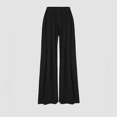 High Elastic Wide Leg Pants Black/Regular = 28"/Xl (14-16) Versatile Black Straight Leg Pants, Black Relaxed Fit Full-length Bottoms, Black Relaxed Fit Full-length Pants, Black Wide-leg Leather Pants, Versatile Black Straight Leg Bottoms, Black Straight Leg Versatile Bottoms, Black Straight Leg Bottoms With Elastic Waistband, Black Wide Leg Full-length Pants With Relaxed Fit, Black Relaxed Fit High-waisted Wide Leg Pants