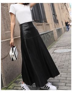 Maxi Skirt Winter Women Splendid Genuine Leather Flared Jupe Mujer 80 Long Ankle Falda LargasSize: S.M. L.XL.2XL.3XL SPECIFICATIONS:skrit long: 83cmsilhouette: A shapecolor: blackWaistline: empireStyle: England StyleStyle: "European and American StyleSilhouette: A-LINEPopular element: Big hemPattern Type: SolidOrigin: Mainland ChinaModel Number: RYS2113Material: Polyester.Genuine LeatherIS size customized: NOGender: WOMENDresses Length: Ankle-LengthAge: Ages 18-35 Years Old Black Full Length Winter Skirt, Black Full-length Skirt For Fall, Full Length Black Skirt For Fall, Black Full Length Lined Skirt, Black A-line Maxi Skirt For Winter, Casual Black Full-length Skirt, Casual Full-length Black Skirt, Black Fitted Full-length Skirt, Black Fitted Full Length Skirt