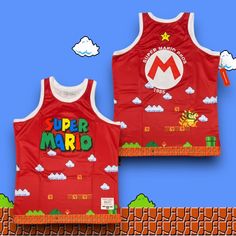 Super Mario Bros 1986 Red Headgear Classics Basketball Jersey Brand New With Tags Men's Size 4xl (Xxxxl) Measurements: Pit To Pit (Chest) - 26 Inches Back Length - 33 Inches Details: Embroidered Name And Number In Premium Tackle Twill Officially Licensed 100% Polyester Red Sleeveless Top For Streetwear, Throwback Sleeveless Top For Streetwear, Throwback Sleeveless Streetwear Top, Red Retro Sports Top, Red Graphic Print Throwback Top, Red Crew Neck Throwback Top, Red Throwback Top With Graphic Print, Red Throwback Style Top With Graphic Print, Background Jersey