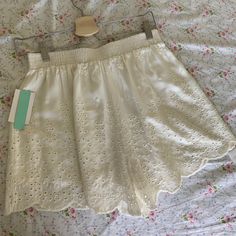 Nwt! Sz M. These Were A Little Big On Me, Kinda Loose Fit. Open For Negotiations Cute White Vacation Shorts, Cute White Spring Shorts, White Shorts For Brunch In Spring, Cute White Vacation Bottoms, Cute White Beach Bottoms, Cute White Shorts For Day Out, Summer Cotton Shorts For Brunch, Cotton Shorts With Elastic Waistband For Brunch, White Summer Shorts For Brunch