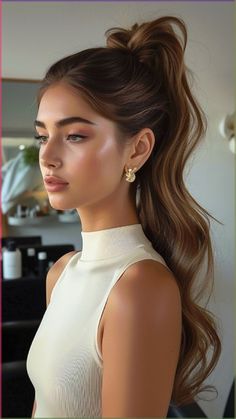 #haircare #hair #healthyhair #selfcare #healthylife #health #lifestyle #healthylifestyle #beauty #feminine #femininity #hairstyle #tutorial #howto #retrohairstyle Prom Hairstyles 2024 Trends, Best Prom Hairstyles, Prom Trends, Tail Hairstyle, Pony Hairstyles, Elegant Ponytail, High Ponytail Hairstyles, 2024 Prom, Classic Hairstyles