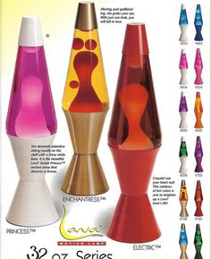 an advertisement with different colored vases on it's sides and in the middle