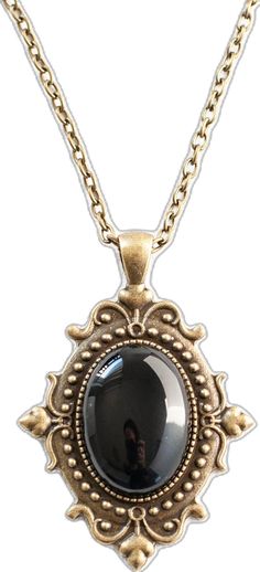 Gothic Black Cabochon Jewelry, Black Gothic Cabochon Jewelry, Formal Black Filigree Necklace, Black Filigree Necklace For Formal Occasions, Elegant Black Jewelry With Antique Finish, Elegant Oval Pendant Jewelry With Antique Finish, Antique Black Engraved Jewelry, Elegant Oval Pendant Necklace With Antique Finish, Victorian Black Cabochon Jewelry