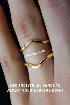 two individual bands to accent your wedding ring are shown in this ad for the jewelry store