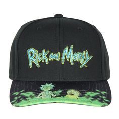 This is an Rick And Morty hat. This Rick and Morty baseball cap is great for any fan of the highly offensive yet hilarious cartoon! Each of these Rick and Morty hats showcases a raised embroidered Rick and Mort logo on the front of the crown. The pre-curved bill has a detailed character pattern of Rick and Morty standing in a portal, ready to go do some damage somewhere in the universe! The Rick and Morty hat has an adjustable snapback closure for a tremendous one-size-fits-most design. Make thi Rick And Morty Hat, Rick And Morty Portal, The Rick, Character Pattern, Hand Painted Shoes, Painted Shoes, Rick And Morty, Hat Cap, Snapback Hat