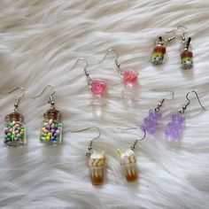 Adorable 5 Pair Dangle Style Earrings, Cute For A Pre-Teen. Bubba Tea, Gummy Bear, Coffee, Beads, And Lemon Margaritas New On Card, With Rubber Backings, Too. New With Tag Smoke-Free And Pet-Free Home. Keywords: Girls Earrings, Bubba Tea Earrings, Gummy Bear Earrings, Dangle Earrings, Earrings, Summer Jewelry, Pre-Teen Earrings, Teen Earrings, Jewelry, Coffee Lemon Margarita, Tea Earrings, Teen Earrings, Jewelry Closet, Gummy Bear Earrings, Girl Earrings, Engraved Earrings, Horse Earrings, Bottle Earrings