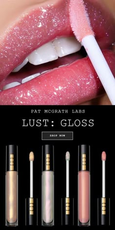 Pat McGrath Labs just launched lip gloss! 'LUST: Gloss' shown in shade ‘PALE FIRE NECTAR’ is a captivating coral shade infused with LUSTROUS pink shimmer | SHOP the whole collection of glittery, sparkly lip glosses EXCLUSIVELY at PATMcGRATH.COM on 5.10.18 Sparkly Lip Gloss, Eye Makeup Pink, Pale Fire, Face Kit, Lip Gloss Colors, Creme Lipstick, Best Lipsticks