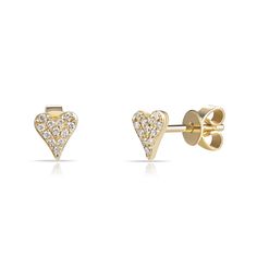 Infuse your style with love and sparkle with these Pave Set Heart-Shaped Stud Earrings, meticulously crafted in 14K white, yellow, or rose gold. Each earring features a heart-shaped design encrusted with 0.09 carats of dazzling pave-set diamonds, creating a radiant and romantic effect. The delicate arrangement of diamonds within the heart shape ensures a continuous shimmer from every angle, making these earrings perfect for both everyday wear and special occasions. Embrace the elegance and charm White Gold Earrings Studs, White Gold Studs, Heart Stud Earrings, Diamond Star, Earring Crafts, Heart Studs, Heart Earrings Studs, Rose Gold Diamonds, Diamond Heart