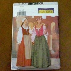 Womens Size 12, 14, 16. Medieval Dress Pattern, Wench Costume, Celtic Dress, Fest Outfits, Hallowen Costume, Costume Sewing Patterns, Gown Pattern, Butterick Pattern, Butterick Sewing Pattern