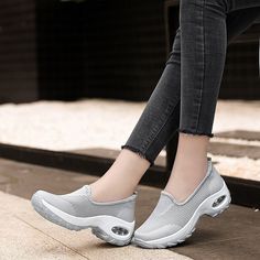 Vanessas Women Sneakers Ladies Slip on Knitting Autumn Walking Shoes - Black,6 Casual Breathable Walking Shoes With Round Toe, Casual Walking Shoes With Breathable Material, Casual Walking Shoes With Breathable Design, Casual Breathable Gray Slip-on Sneakers, Breathable Flat Heel Walking Shoes For Spring, Casual Gray Slip-on Sneakers For Summer, Casual Mesh Slip-on Sneakers For Light Exercise, Comfortable Flat Walking Shoes For Light Exercise, Gray Flat Heel Sneakers For Summer