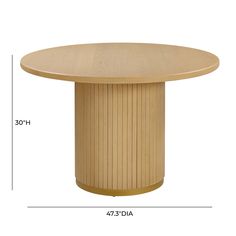 the height of a round wooden table