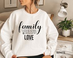 "Family Love Sweatshirts, Family Matching Sweatshirts, Family Sweatshirt, Family Gift Sweatshirts, Love Sweatshirt, Cute Family Sweatshirt, Funny family Sweatshirt, Love Sweatshirt, *HOW TO ORDER: 1. Please, Check and Review all Photos and Size Charts 2. Choose Your Sweatshirt Color/Size 3. Choose Your Text/Design Color 4. Choose Your Quantity as much as you want. 5. Click \"Add To Cart\". For multiple items go back to the listing and repeat the steps. *T-SHIRTS QUALITY: Sweatshirts are 50/50 cotton/polyester. (Heather Sport colors: 60/40 polyester/cotton) Black and White T-Shirts are relax fitted. 100% cotton. Coral Pink and Dusty Rose t-shirts are 35/65 cotton/polyester. * PROCESSING & SHIPPING: Processing is 1-3 days. First Class Shipping is 2-5 business days (after processing time). Yo Mortgage Lender, Gifts Boho, Health Gifts, Neonatal Intensive Care Unit, Nurse Appreciation Gifts, Boho Shirt, Nurse Sweatshirt, Boho Sweater, Christian Sweatshirt