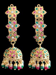 Ready to ship jhumka made using shell pearls and 22 CT gold plating Length 2.8 inches Fish hook post Green Indian Jewellery, Jadau Jhumka, Jadau Jewellery, Hand Harness, Silver Jewelry Earrings, Silver Jewelry Pendant, Jewelry Design Necklace, Indian Jewellery, Fish Hook