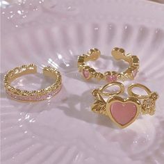 This Ring Set Is Gorgeous And Elegant 3 Rings Set Of 3 Simple Heart Shaped Rhinestone And Cat's Eye Stone Open Ring Set Size 8 Gorgeous Gold Tone Perfect Stackable Rings If You Frequently Visit My Closet You Probably Know I Love Unique Finds! This Sure Is That! I Love These ! Free Gift With Every Order Packages Ship Same Or Next Day All Prices Are Negotiable Smoke/Pet Free Home All Sales Are Final Stay Dreamy And Always Embrace Your Beautiful Xo Jaime Coquette Rings, Alice In Wonderland Costume, Unique Finds, Cats Eye Stone, Cat Ring, Rings Set, Eye Stone, Pink Cat, Pretty Rings