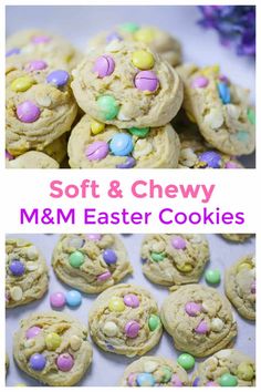 soft and chewy m & m easter cookies