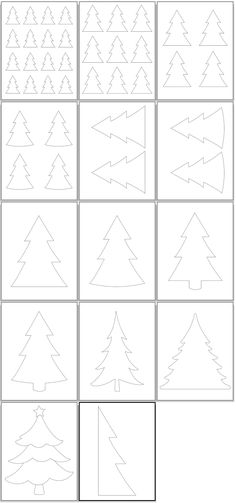 christmas tree drawing worksheet for kids to learn how to draw and paint the trees