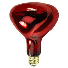 a red light bulb that is turned on