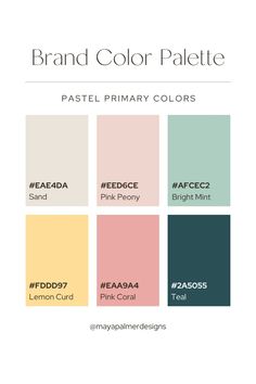 the brand color palette for pastel primary colors