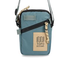 Front View of Topo Designs Mini Shoulder Bag in "Sea Pine Daily Carry, Pocket Bike, Bike Light, Over The Shoulder Bags, Topo Designs, Bike Lights, Mini Shoulder Bag, Bag Organization, Small Bag