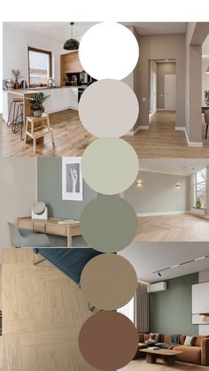 a collage of photos with different colors and furniture