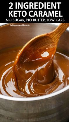 two ingredient keto caramel no sugar, no butter, low carb recipe