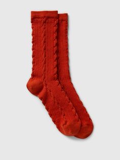 Twisted-Knit Crew Socks Rich Girl Fashion, Sock Store, Red Socks, Toddler Jeans, Fuzzy Socks, Cozy Socks, Wool Socks, Ribbed Top, Rich Girl