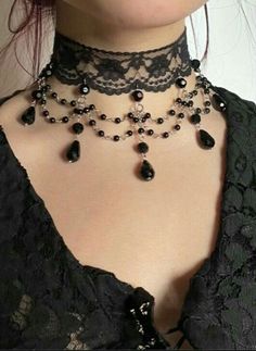 Lace Chocker Neckless, Diy Goth Accessories, Princess Choker, Kalung Choker, Gothic Chokers, Lace Choker