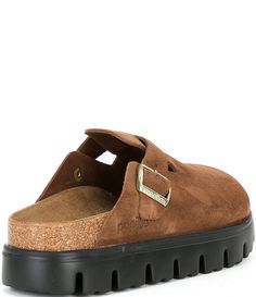 Birkenstock Women's Boston Chunky Suede Platform Clogs | Dillard's Birkenstock Boston Clogs Outfit Fall, Womens Birkenstock Clogs Outfit, Women’s Clogs, Women’s Fall Shoes, Birkenstock Mules Outfit, Birkenstock Clog Outfits, Shoes For Work Women, Fall Shoes 2024, Birkenstock Boston Clog Outfit