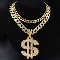 Big Gold Chains, Cuban Choker, Rapper Jewelry, Hip Hop Bling, Hip Hop Chains, Cuban Link Necklace, Double Layer Necklace, Choker Set, Hip Hop Jewelry