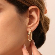 Gold Kt: 14K Solid Gold Inner Length: 22MM Outer Length: 27MM Width of Earrings: 4MM Rose Gold 14k Gold Filled Hoop Earrings, 14k Gold Wrap Earrings With Ear Wire, Modern 14k Gold Hoop Earrings, Gold-tone Hoop Earrings For Anniversary, Teardrop Gold Plated Hoop Earrings, 14k Gold-filled Gold-tone Hoop Earrings, Gold Colors, Gold Hoop, Gold Hoop Earrings