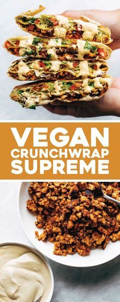 vegan crunchwrap supreme on a white plate