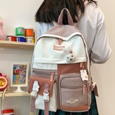 SPECIFICATIONSTechnics: JacquardStyle: FashionSize: length 30cm,Width 13cm,Height 40cmRain Cover: NoPattern Type: PatchworkOrigin: CN(Origin)Model Number: F81303566MMain Material: nylonLining Material: polyesterItem Type: BackpacksInterior: Computer InterlayerInterior: Cell Phone PocketHandle/Strap Type: Soft HandleGender: WOMENFeature 9: Nylon backpackFeature 8: fashion backpackFeature 7: school bags for teenage girlsFeature 4: student backpackFeature 31: rabbit school bagFeature 30: rabbit bac Black Kawaii Girl, Black Kawaii, Hip Hop Print, Bag College, School Bag College, Kawaii Backpack, Backpack Cute, Purple Backpack, Girls Tote