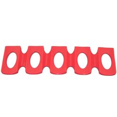 four red plastic parts on a white background