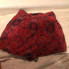 Bohemian Flowy Shorts. Size L Never Worn. Perfect Quality Summer Beach Pants With Paisley Print, Bohemian Printed Summer Shorts, Summer Festival Printed Bottoms, Chic Patterned Bottoms For Vacation, Bohemian Paisley Print Bottoms For Festival, Red Boho Print Bottoms For Summer, Summer Festival Bottoms With Boho Print, Red Boho Print Summer Bottoms, Summer Festival Boho Print Bottoms