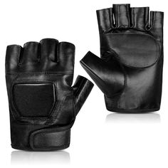 PRICES MAY VARY. Genuine Leather Premium Leather Gloves: Made of durable genuine sheepskin leather, Soft & lightweight, Breathable leather provide flexible & comfortable fit for the hand. Protection: The padding on the backs is effectively protect the back, hitting a hard object shock absorption cushioning, better protect your hands. Adjustable Wrist: The velcro backing at the wrist adjustment design makes gloves easy to wear and take off. Half Finger Design: Soft ductility fingerless leather gl Gloves Aesthetic, Fingerless Leather Gloves, Black Fingerless Gloves, Leather Fingerless Gloves, Leather Gloves Women, Hand Gloves, Sports Gloves, Black Leather Gloves, Driving Gloves