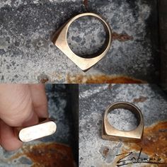 Geometric ring made of bronze. Perfect gift for birthday, mother's day, Valentine's day, holidays. Dimensions: Ring top width: 23 mm. Ring top height: 8 mm. Ring width: 7 mm. Size: 20, 21, 22. Weight: 12,1 g. Material: Bronze. The stated dimensions of the ring may be slightly altered due to the individual execution of each piece. There is a possibility to match the jewelery on request - Contact. Every order is shipped in an elegant bag. Gold Rectangular Metal Rings, Modernist Gold Rectangular Signet Ring, Gold Rectangular Modernist Signet Ring, Everyday Brass Signet Ring, Minimalist Metal Signet Ring As A Gift, Rose Gold Open Ring In Brass, Rose Gold Open Ring Made Of Brass, Rose Gold Brass Open Ring, Gold Copper Promise Ring