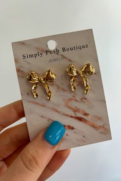 mini gold bow earrings Athletic Accessories, Mini Gold, Chic Earrings, Bow Earrings, Walk By Faith, Walking By, Romper With Skirt, Boutique Jewelry, Elevate Your Style