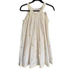 Nwt Anthropologie And Rgrk Cream Dress, Eyelet Dress. A-Line Adorable. Sequined Around Neckline And Under Arms. Fully Lined. Size Xs New $188 Blue And Yellow Dress, Chiffon Lace Dress, Deep V Dress, Flair Dress, Paisley Maxi Dress, White Eyelet Dress, Grey Midi Dress, Floral Shift Dress, Ruched Midi Dress