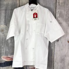 Nwt Chef Works Men Shirt , Size Large , White Color . White Collared T-shirt For Work, White Short Sleeve Work Shirt With Pockets, White Crew Neck Shirt For Work, White Relaxed Fit Short Sleeve Shirt With Pockets, White Short Sleeve Shirt With Pockets In Relaxed Fit, White Long Sleeve T-shirt With Pockets, White Button-up Short Sleeve Work Shirt, White Short Sleeve Button-up Shirt For Work, White Collared Short Sleeve Shirt For Work