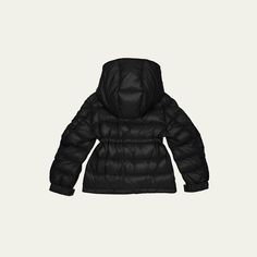 Moncler "Dalles" puffer jacket boasts signature boudin quilting and logo emblem on the left sleeve pocket Detachable hood; zip front Long sleeves; adjustable elasticized snap cuffs Cinched waist Front zip pockets Nylon Lining: Nylon Dry clean Imported Luxury Outerwear With Adjustable Hood, Logo Emblem, Detachable Hood, Cinched Waist, Bergdorf Goodman, Emblem Logo, Puffer Jacket, Down Jacket, Top Designers