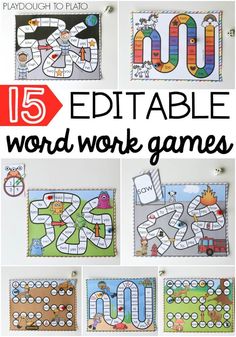 the 25 printable word work games for kids to practice their letters and numbers with