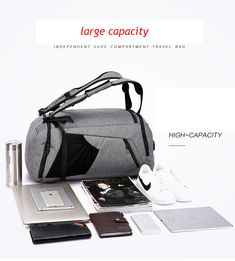 Multifunctional Gray Anti-theft Bag, Gray Multifunctional Anti-theft Bag, Multifunctional Portable Travel Bag, Multifunctional Anti-theft Bag For Business, Multifunctional Anti-theft Travel Bags, Multifunctional Anti-theft Business Bag, Functional Anti-theft Travel Bags, Anti-theft Nylon Bags For Trip, Anti-theft Rectangular Bag For Trips