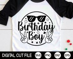 Birthday Tshirt Ideas Kids, Diy Birthday Shirt, Boy Birthday Shirt, Kids Shirts Design, Baby Boy Svg, Happy Birthday Boy, Kids Birthday Shirts, Svg Kids, Diy Toddler