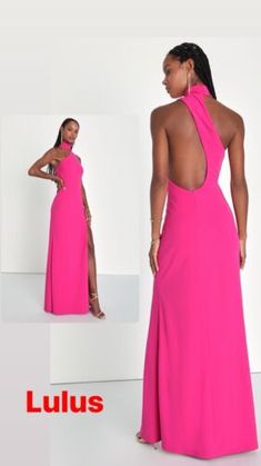 NEW Lulus Keep It Interesting Women Hot Pink Asymmetrical Halter Maxi Dress XL  | eBay Halter Maxi Dress, Halter Maxi, Dress Xl, Halter Maxi Dresses, Brands Outlet, Xl Dress, Formal Occasion, Woven Fabric, Dress Length